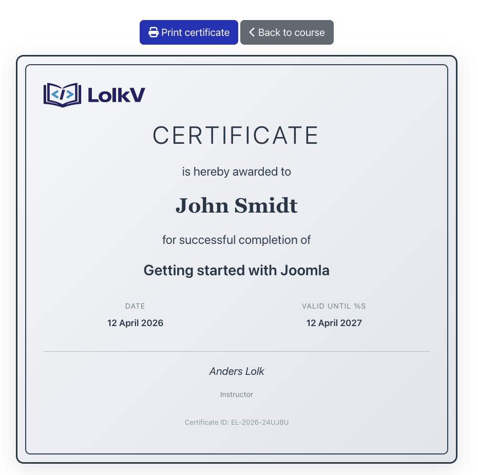 el certificate